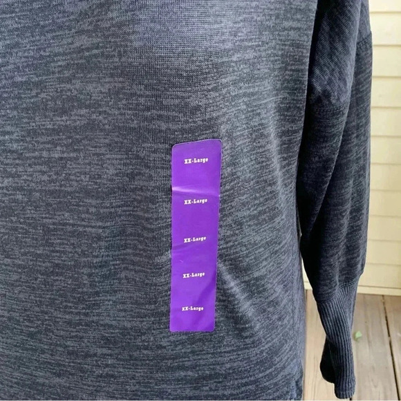 Active Life Athleisure Sweater Plus Size XXL Heather Charcoal Gray NWT 2X Zip - Picture 5 of 8